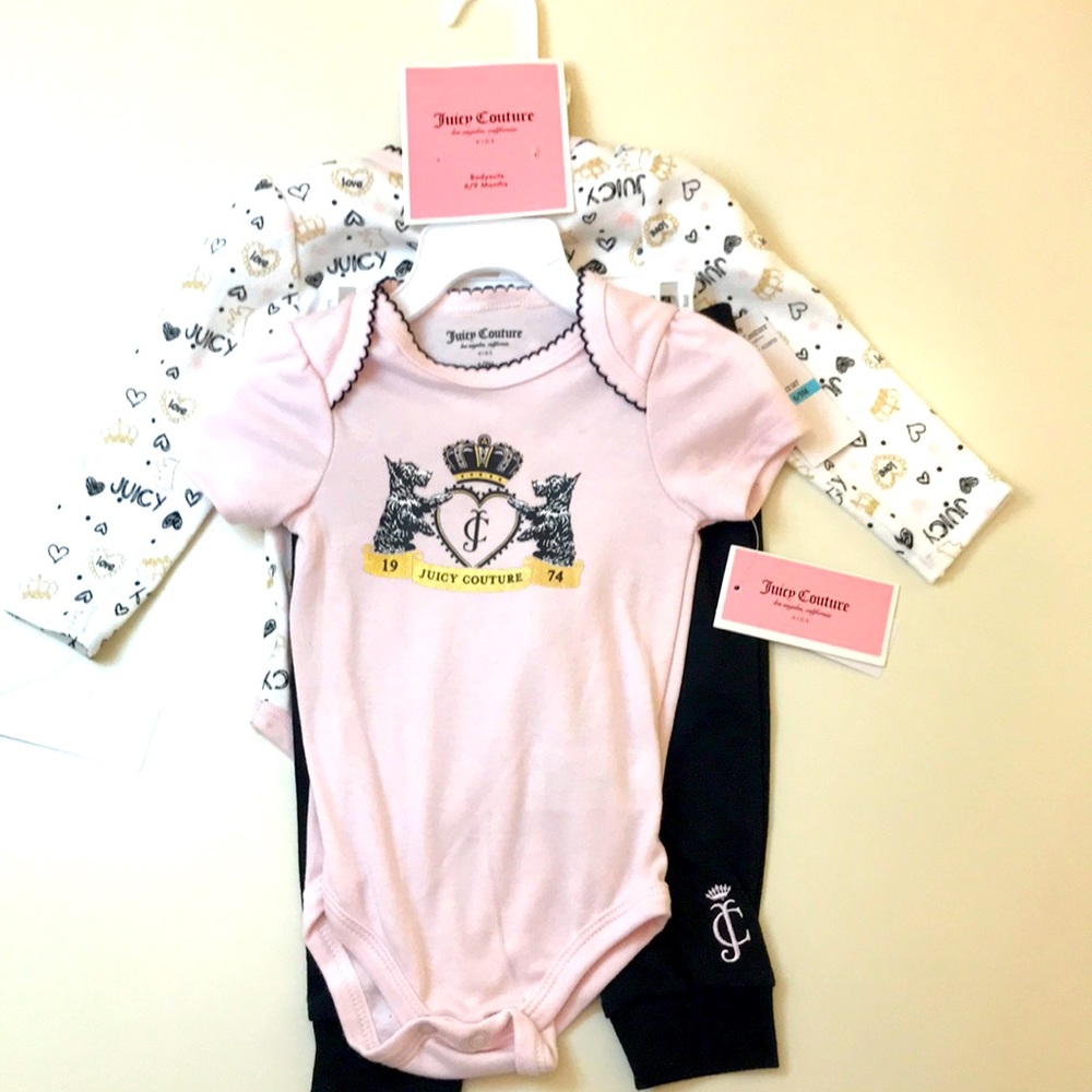 Juicy Couture Bodysuits Set SZ 6 to 9 Months